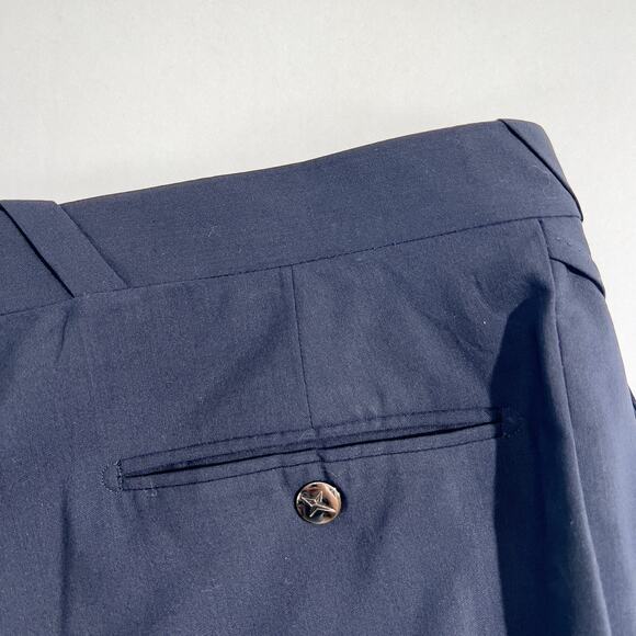 Thierry Mugler Paris Dress Pants  Men's W39 x L31.5 Blue w/ Snap Button Pockets - Picture 6 of 13
